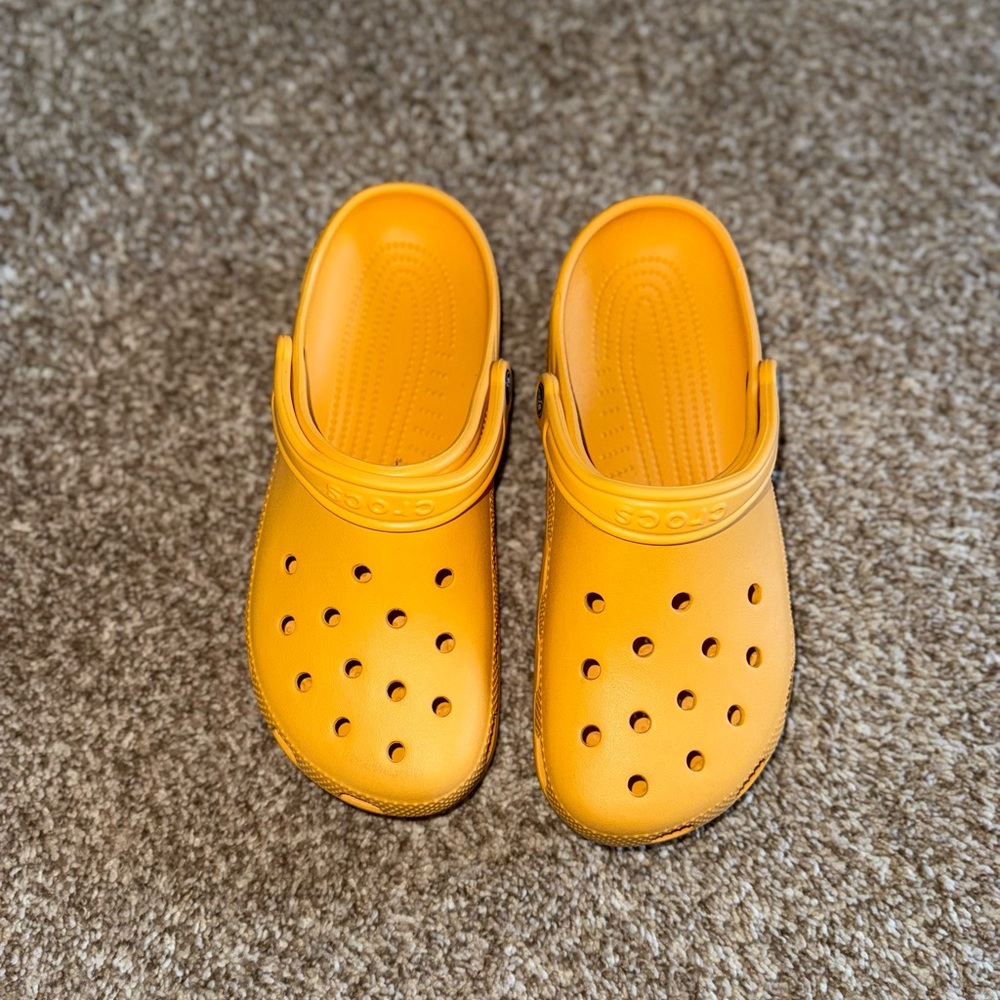 Orange crocs